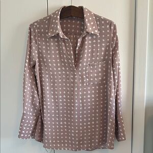 Pleione- Large - Polka Dot Blouse - Pink and White